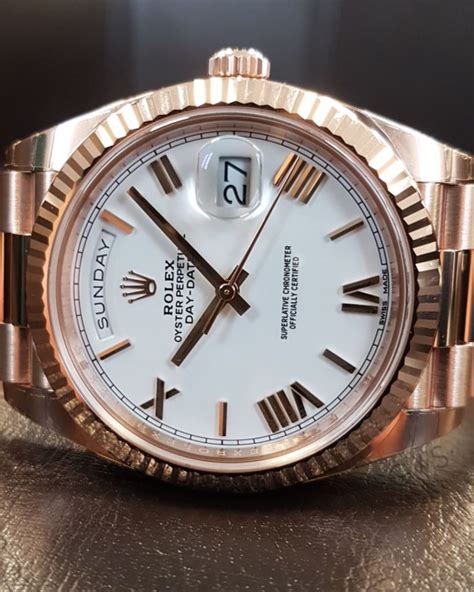 silver red face rolex|day date 40 rose gold.